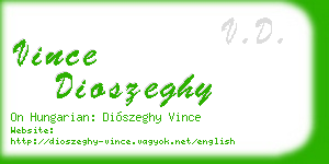 vince dioszeghy business card